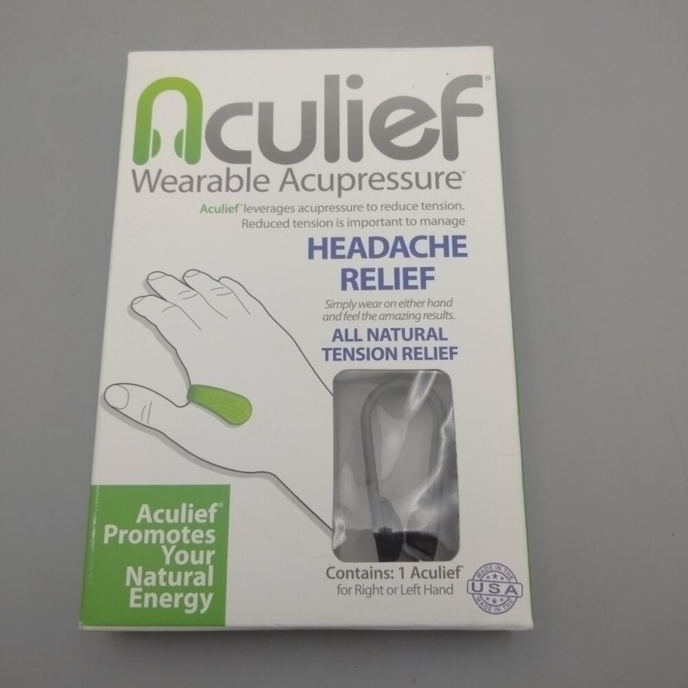 Aculief Headache Pain Muscle & Stress Relief- Acupressure 1 Pack Regular Black